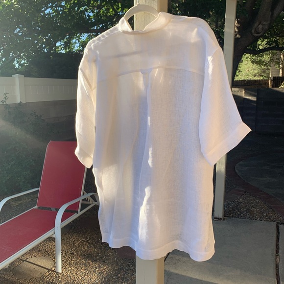 Eileen Fisher 100% organic linen white top tunic size XXS/XS TTP/TP - Picture 2 of 13